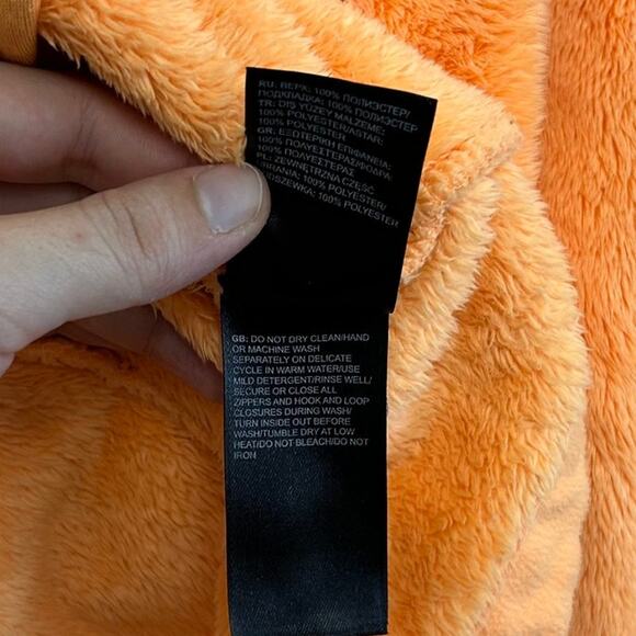 The North Face Full Zip Osito Jacket Womens Sz S Bright Orange Fleece Y2K Casual - Picture 7 of 8